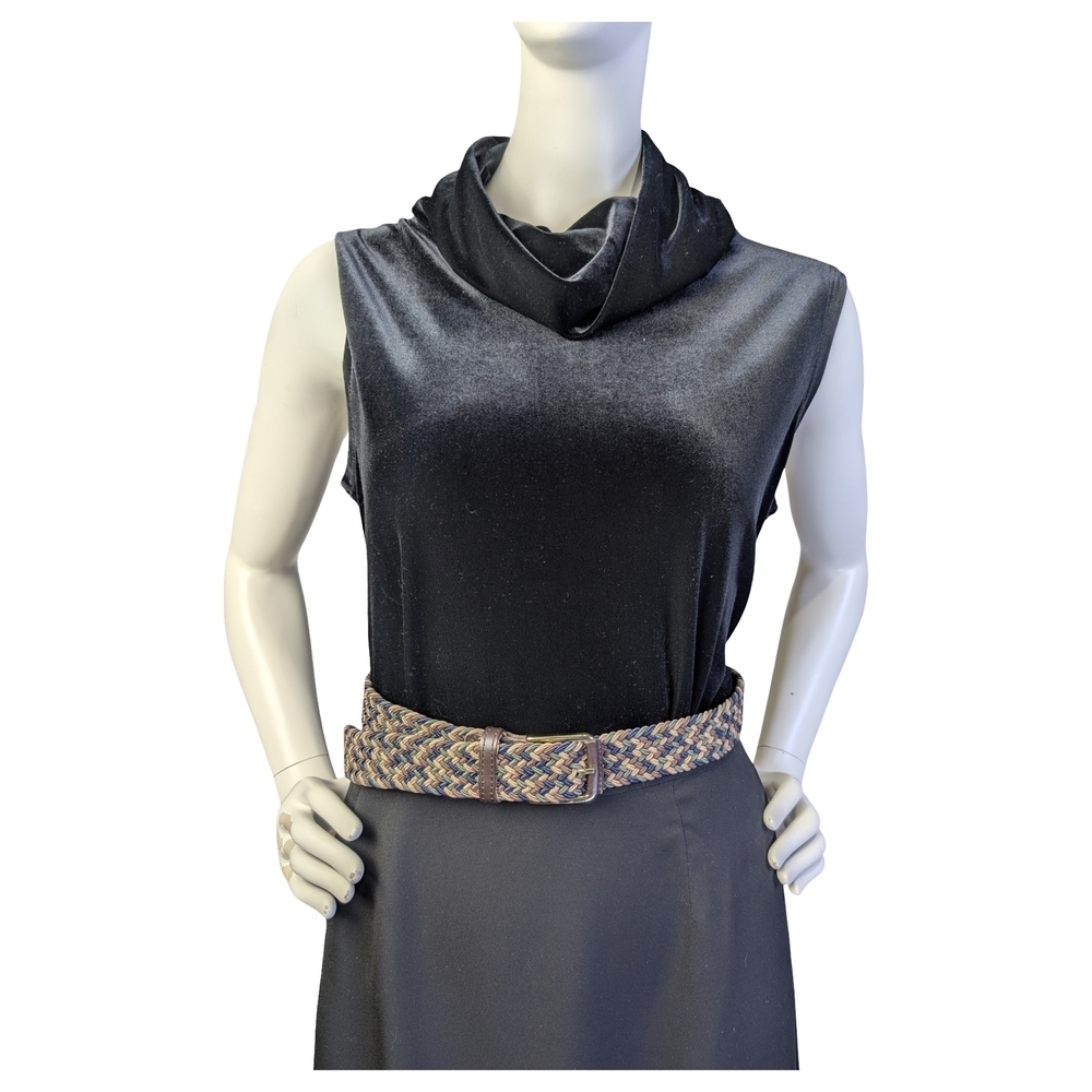 Black Velvet Cowl Neck Sleeveless Top | Whimsigoth 90s Fits M/L